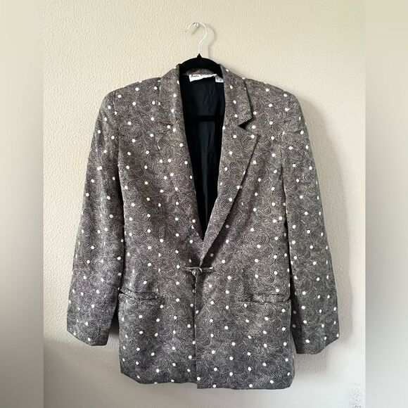 Anne Klein II Vintage 100% Silk Blazer - Picture 1 of 11